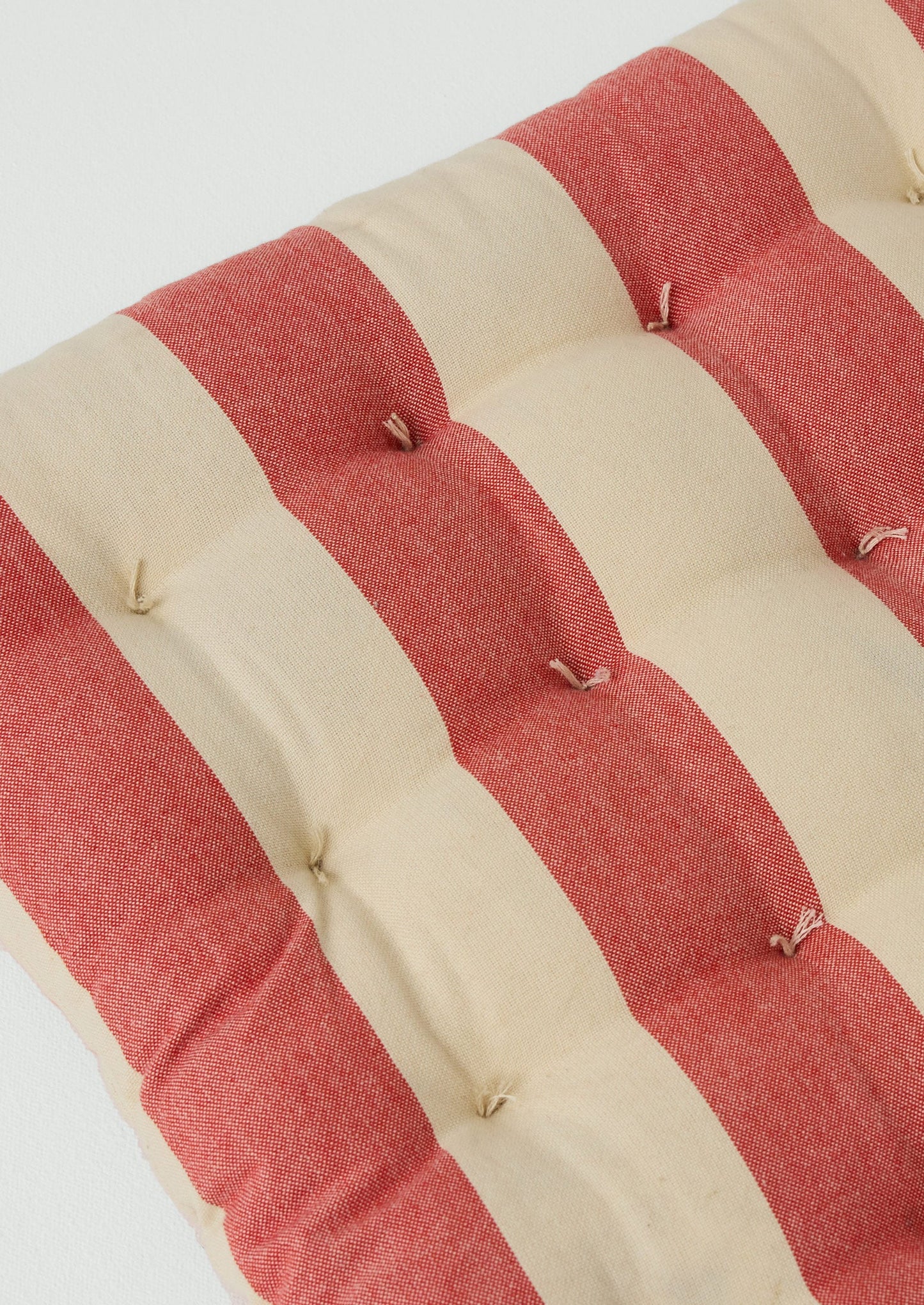Market Stripe Hand Woven Seat Pad | Bright Red/Ecru