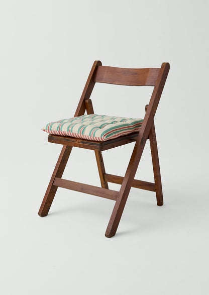Market Stripe Hand Woven Seat Pad | Basil/Poppy