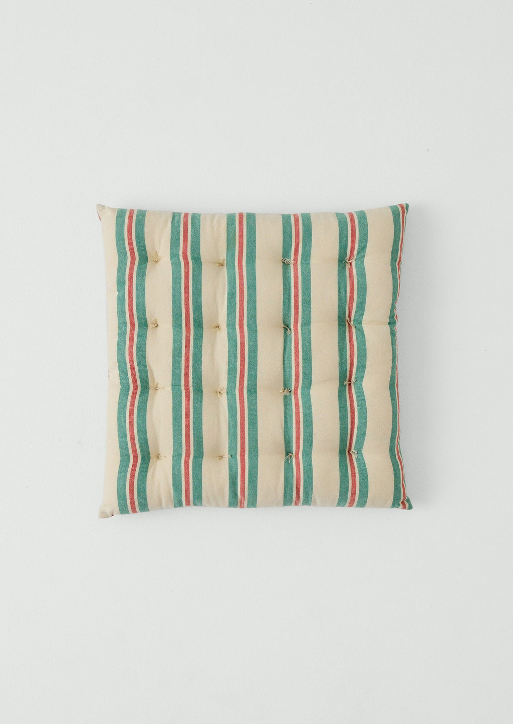 Market Stripe Hand Woven Seat Pad | Basil/Poppy
