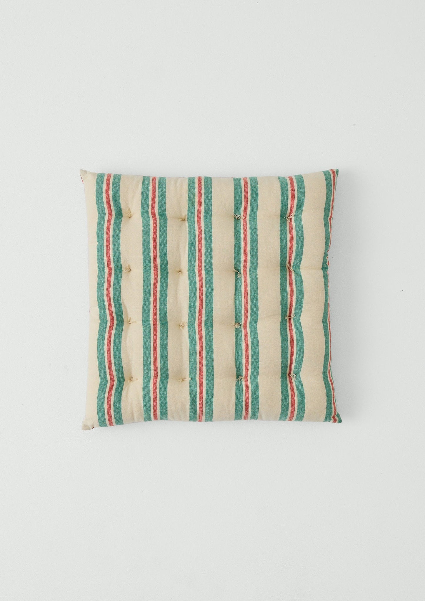 Market Stripe Hand Woven Seat Pad | Basil/Poppy