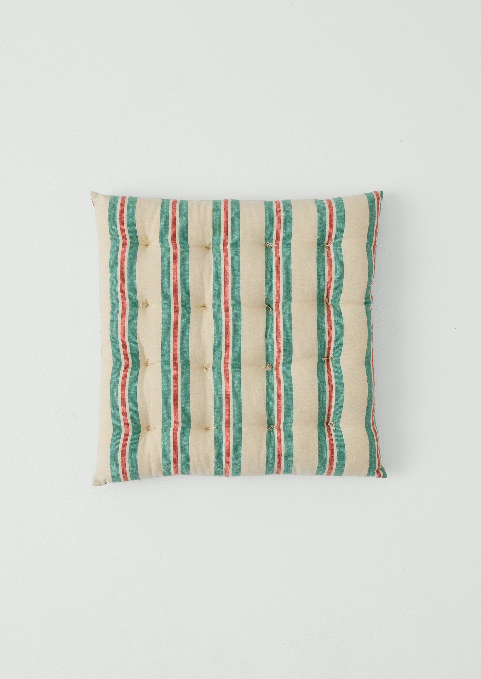 Market Stripe Hand Woven Seat Pad | Basil/Poppy