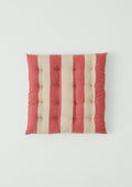 Market Stripe Hand Woven Seat Pad | Bright Red/Ecru