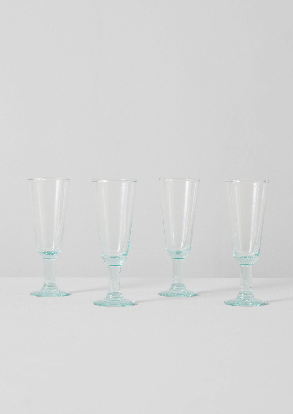 Recycled Bolivian Champagne Glasses Set | Clear