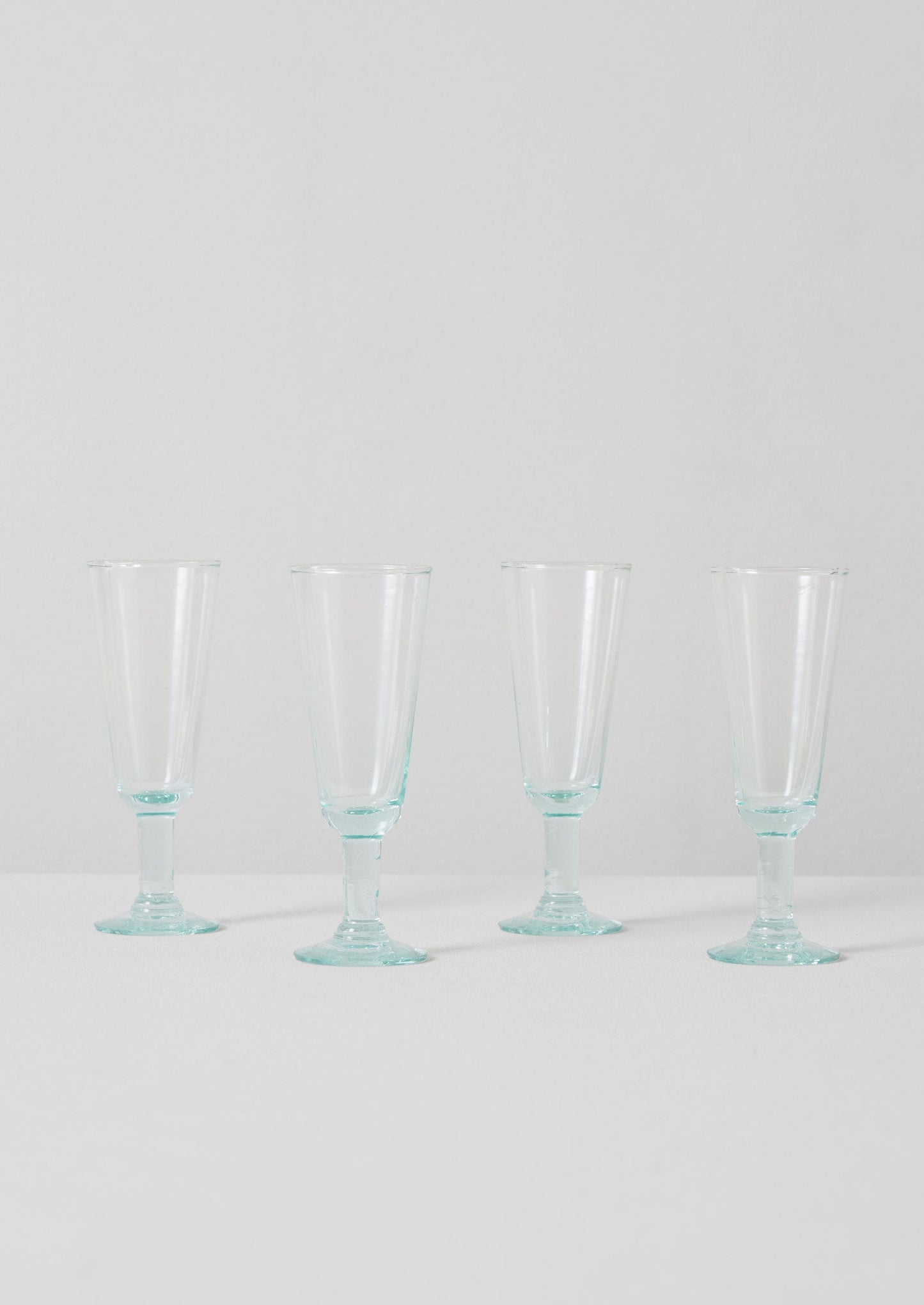 Recycled Bolivian Champagne Glasses Set | Clear