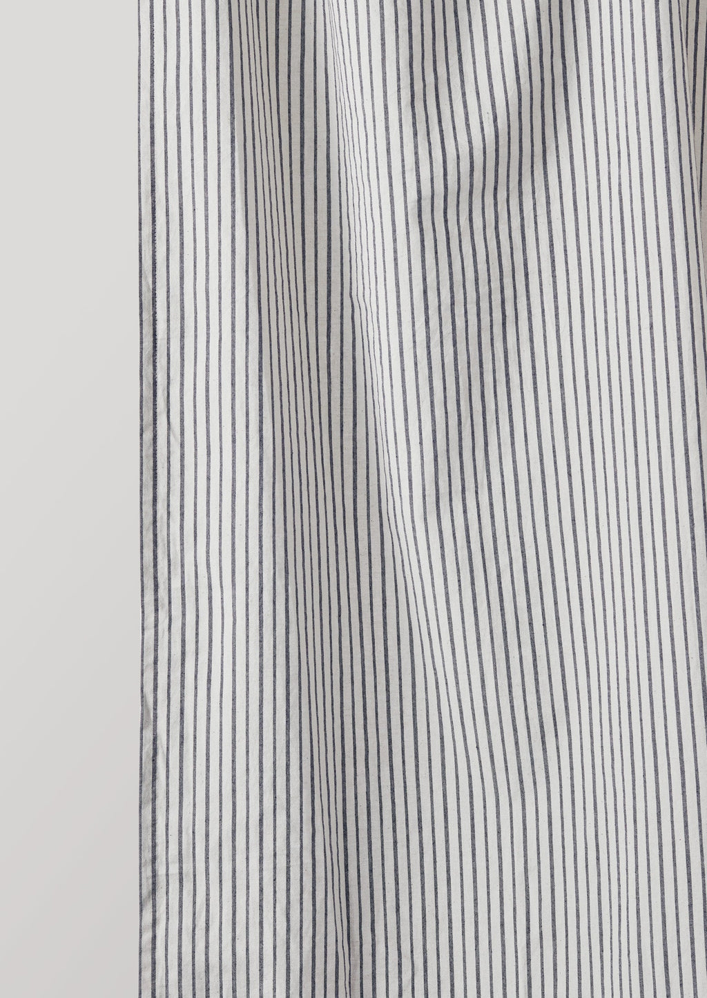 Organic Cotton Pyjama Stripe Shower Curtain | Navy/Ecru