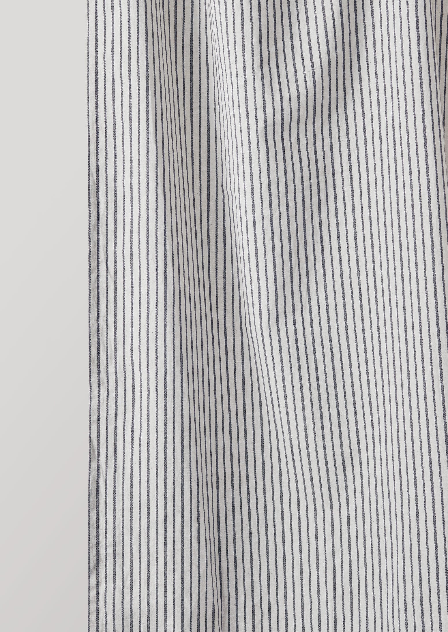 Organic Cotton Pyjama Stripe Shower Curtain | Navy/Ecru