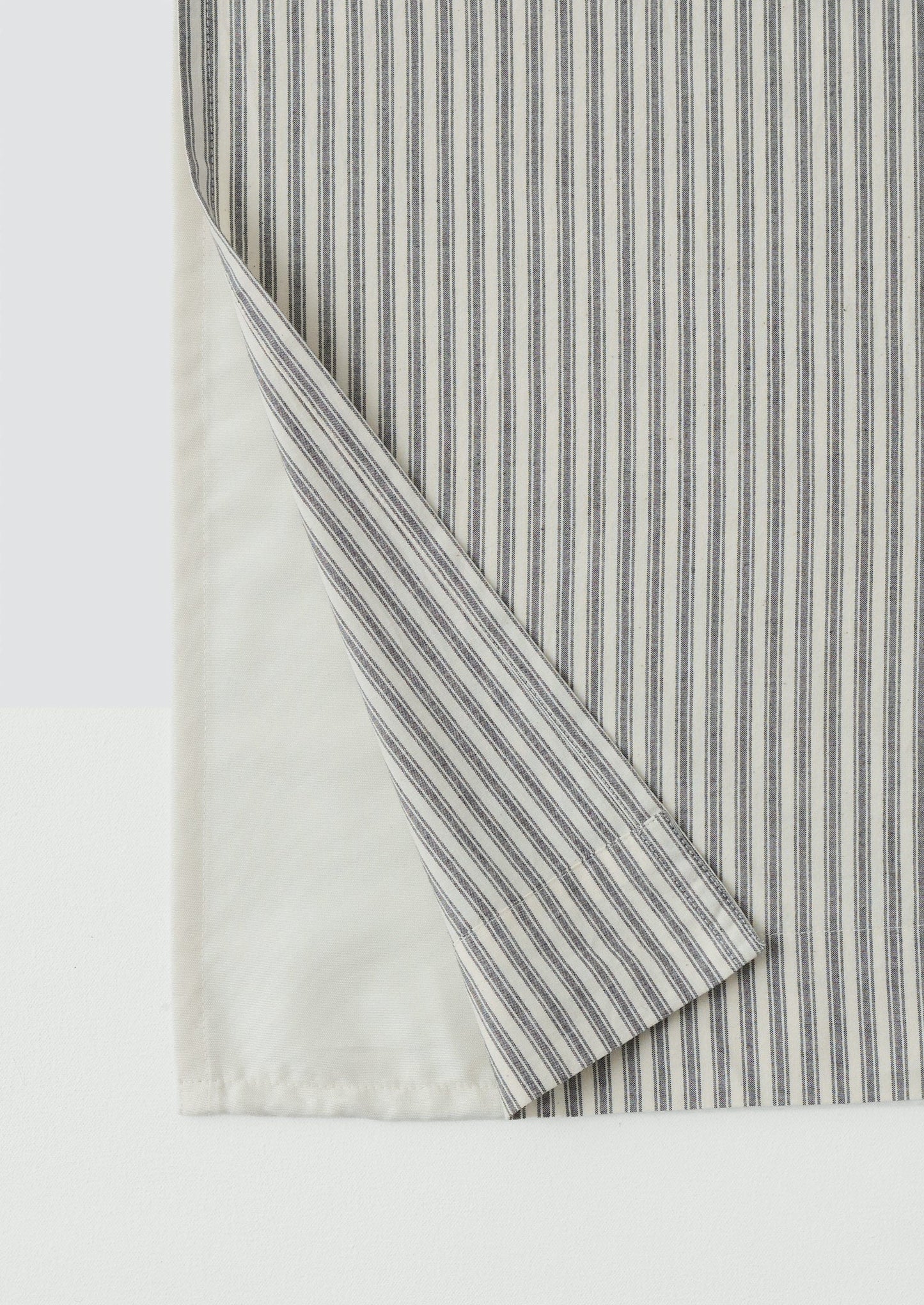 Organic Ticking Stripe Shower Curtain | Ecru/Graphite