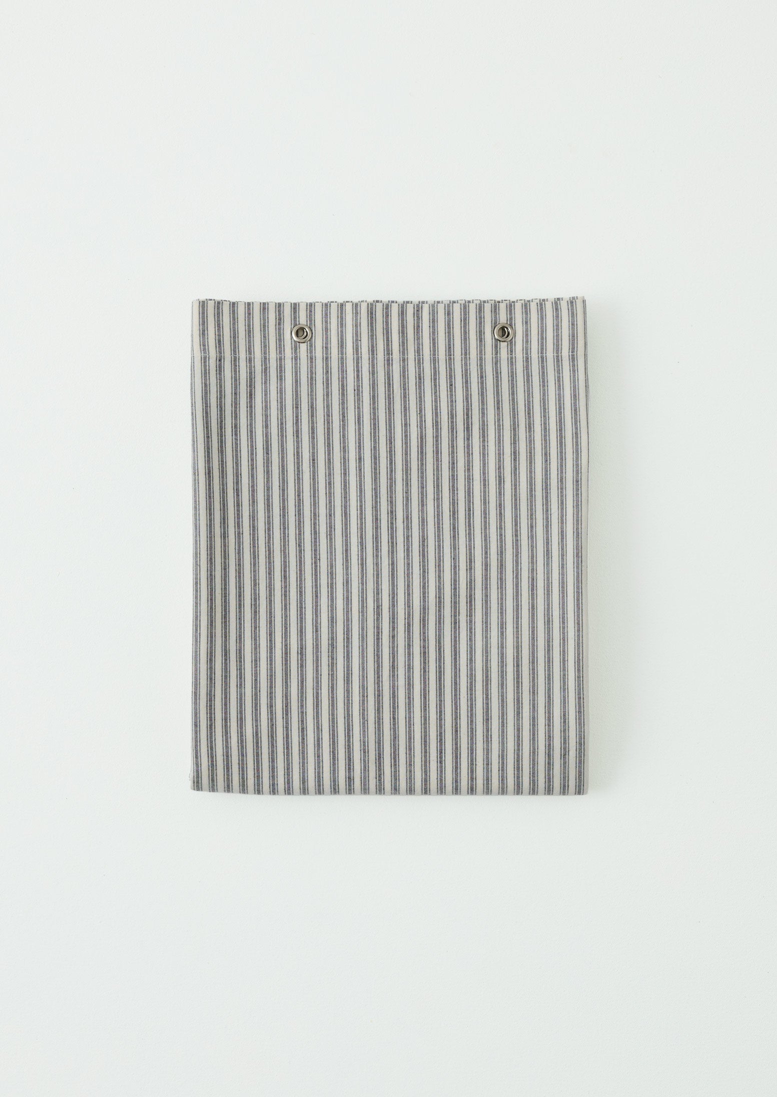 Organic Ticking Stripe Shower Curtain | Ecru/Graphite