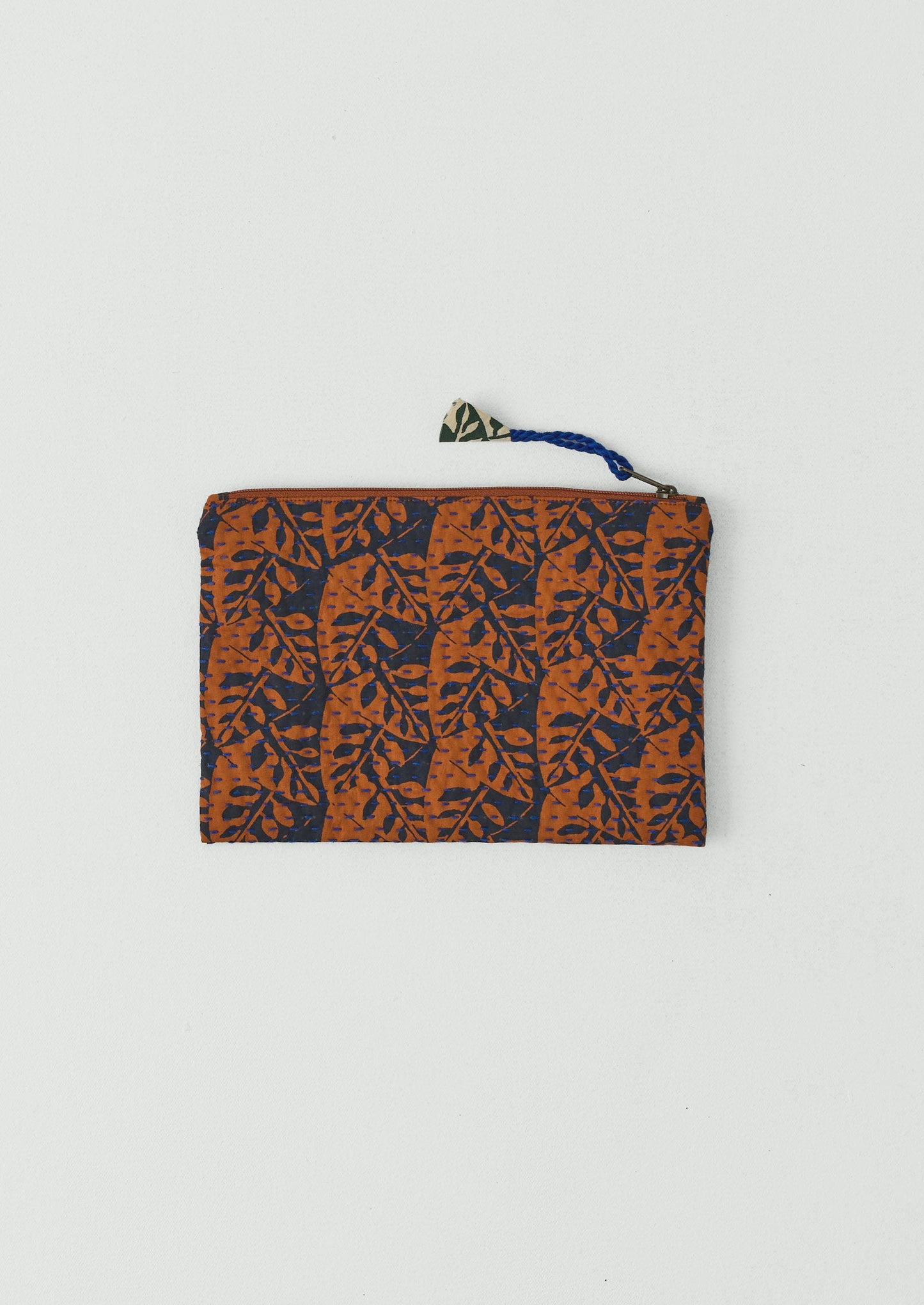 Remnant Fabric Kantha Pouch | Spice/Midnight