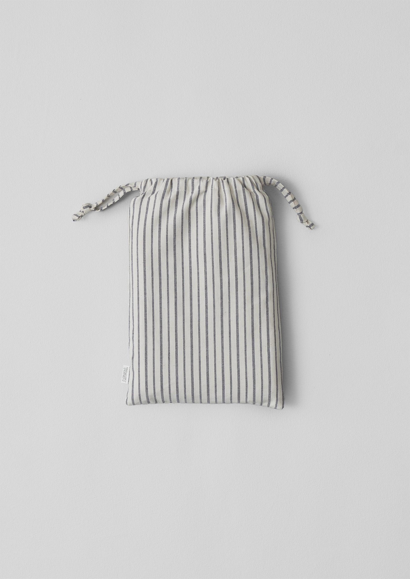 Pyjama Stripe Cotton Oxford Pillowcase | Navy/Ecru