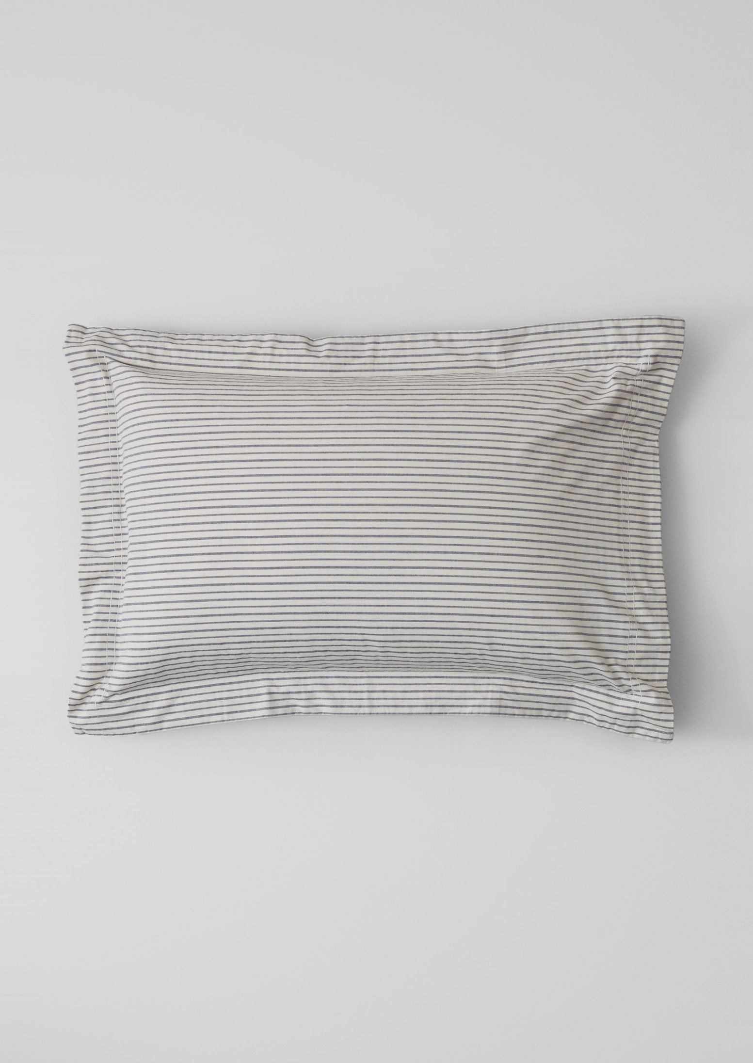 Pyjama Stripe Cotton Oxford Pillowcase | Navy/Ecru
