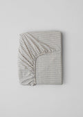 Pyjama Stripe Cotton Fitted Sheet | Navy/Ecru