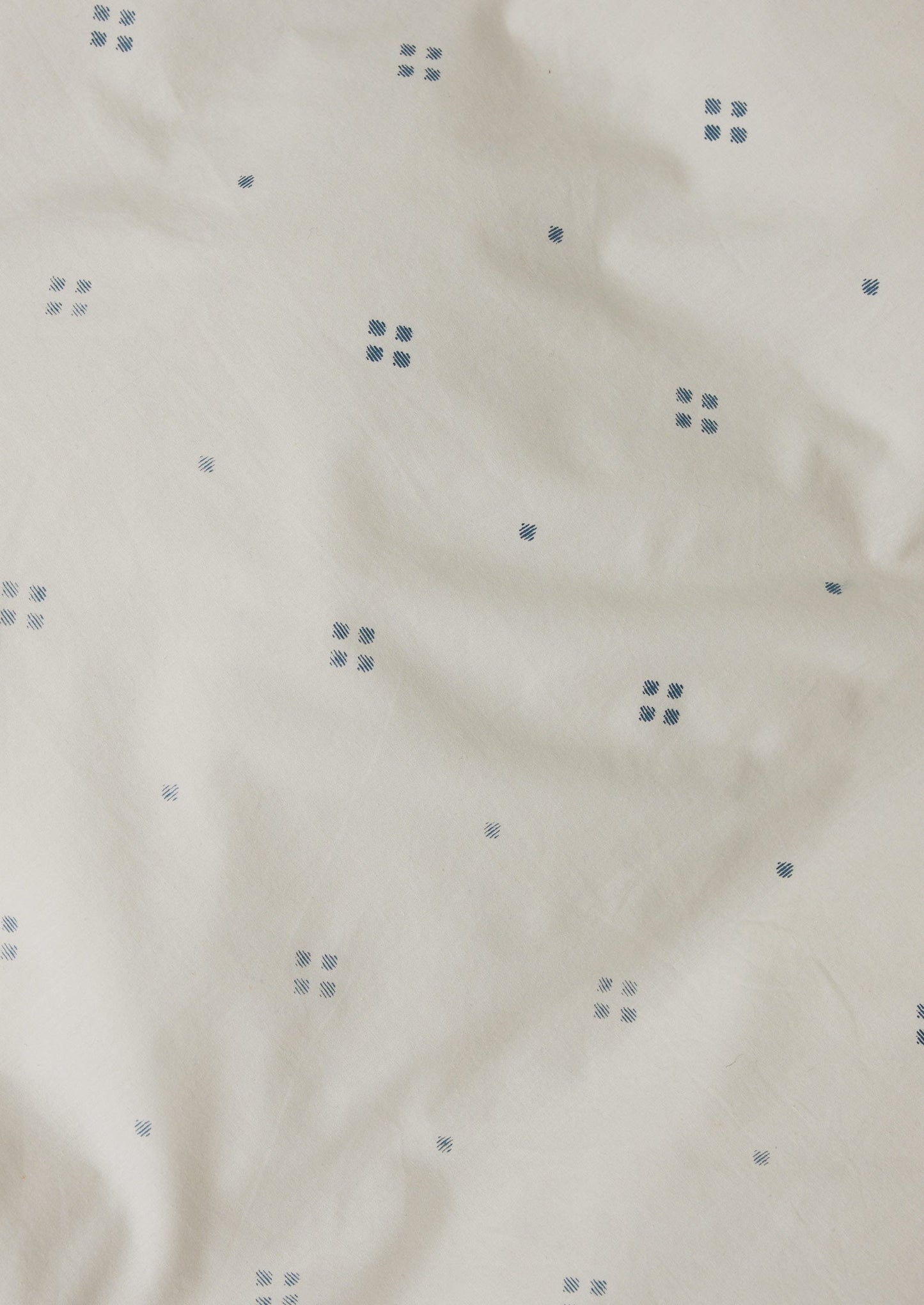 Rowan Print Cotton Poplin Duvet Cover | Ecru/Soft Blue