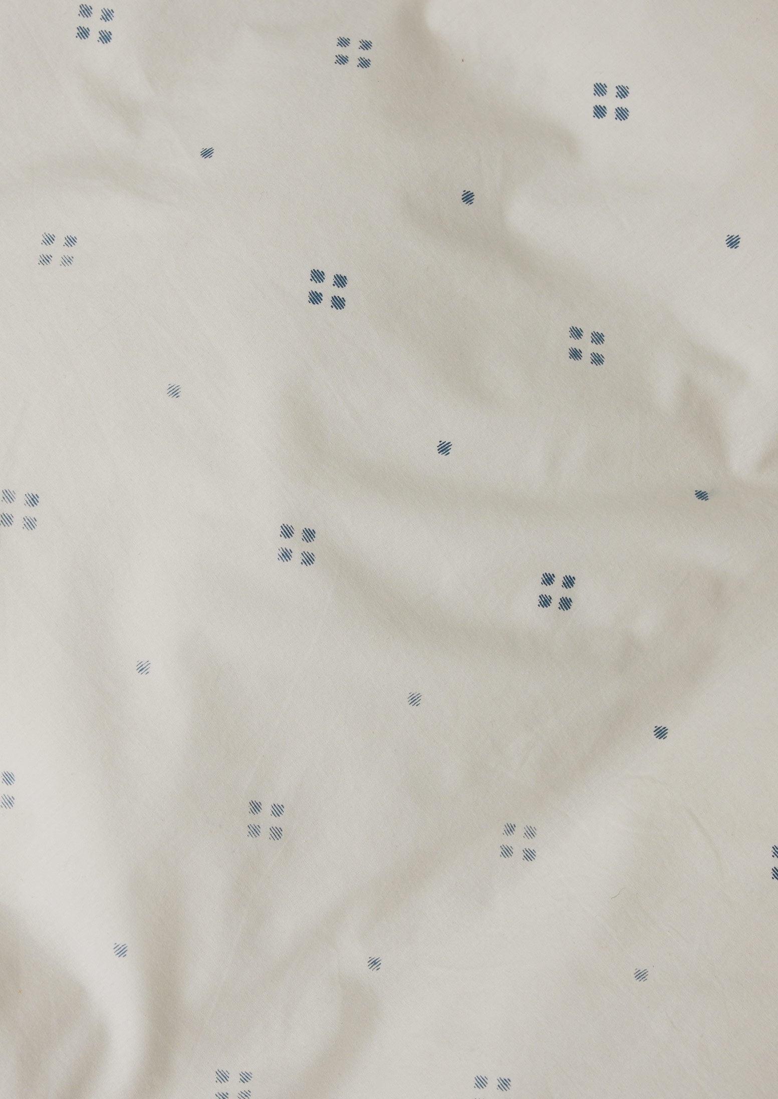 Rowan Print Cotton Poplin Duvet Cover | Ecru/Soft Blue