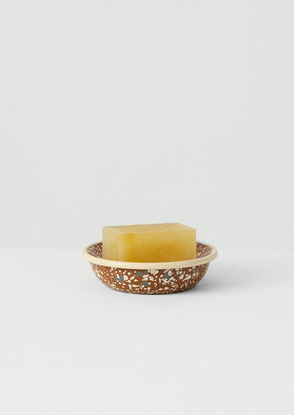 Speckle Enamel Soap Dish | Cumin/Cream