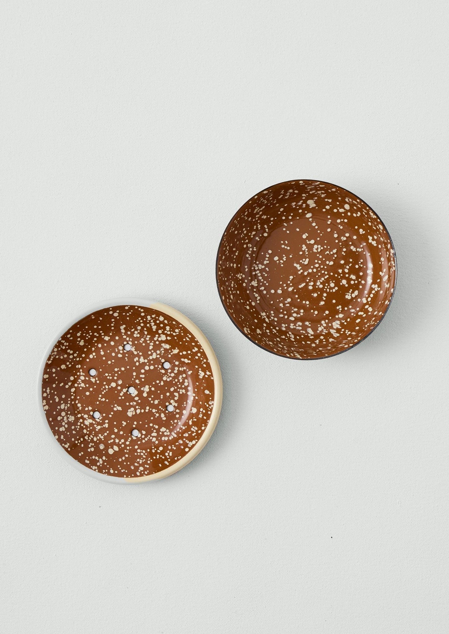 Speckle Enamel Soap Dish | Cumin/Cream