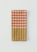 Hand Woven Siesta Check Napkin | Peach/Bright Olive