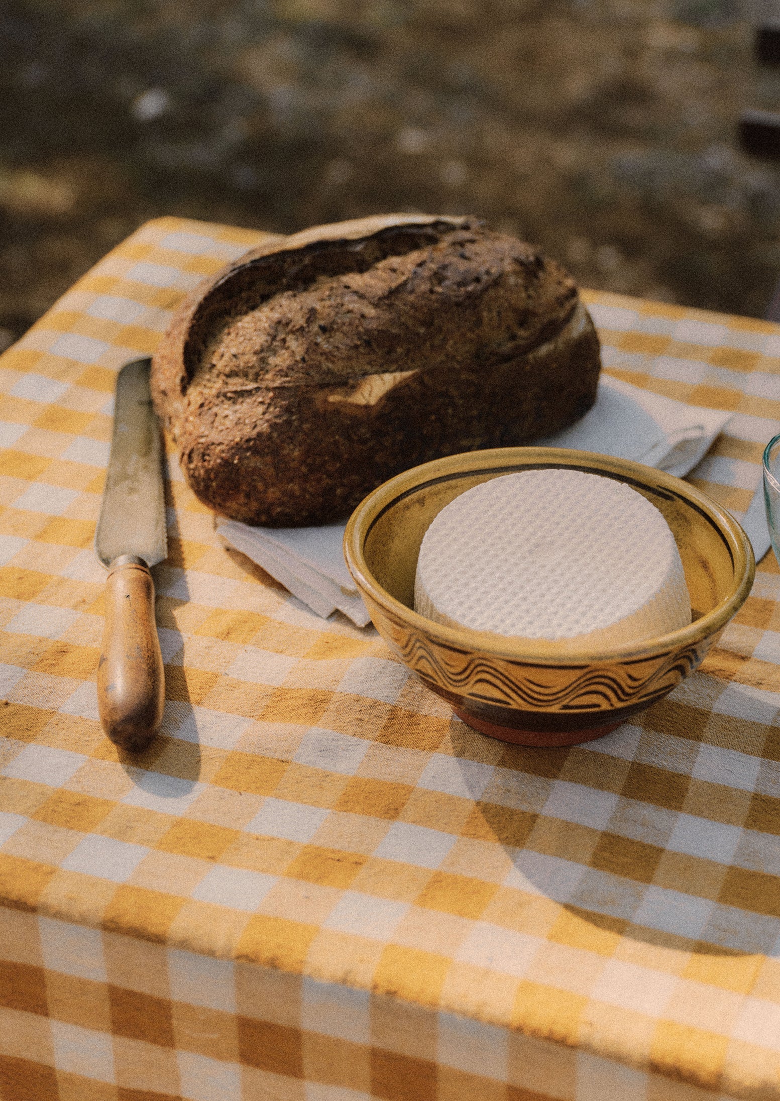 Orchard Check Linen Cotton Tablecloth | Mist/Cider