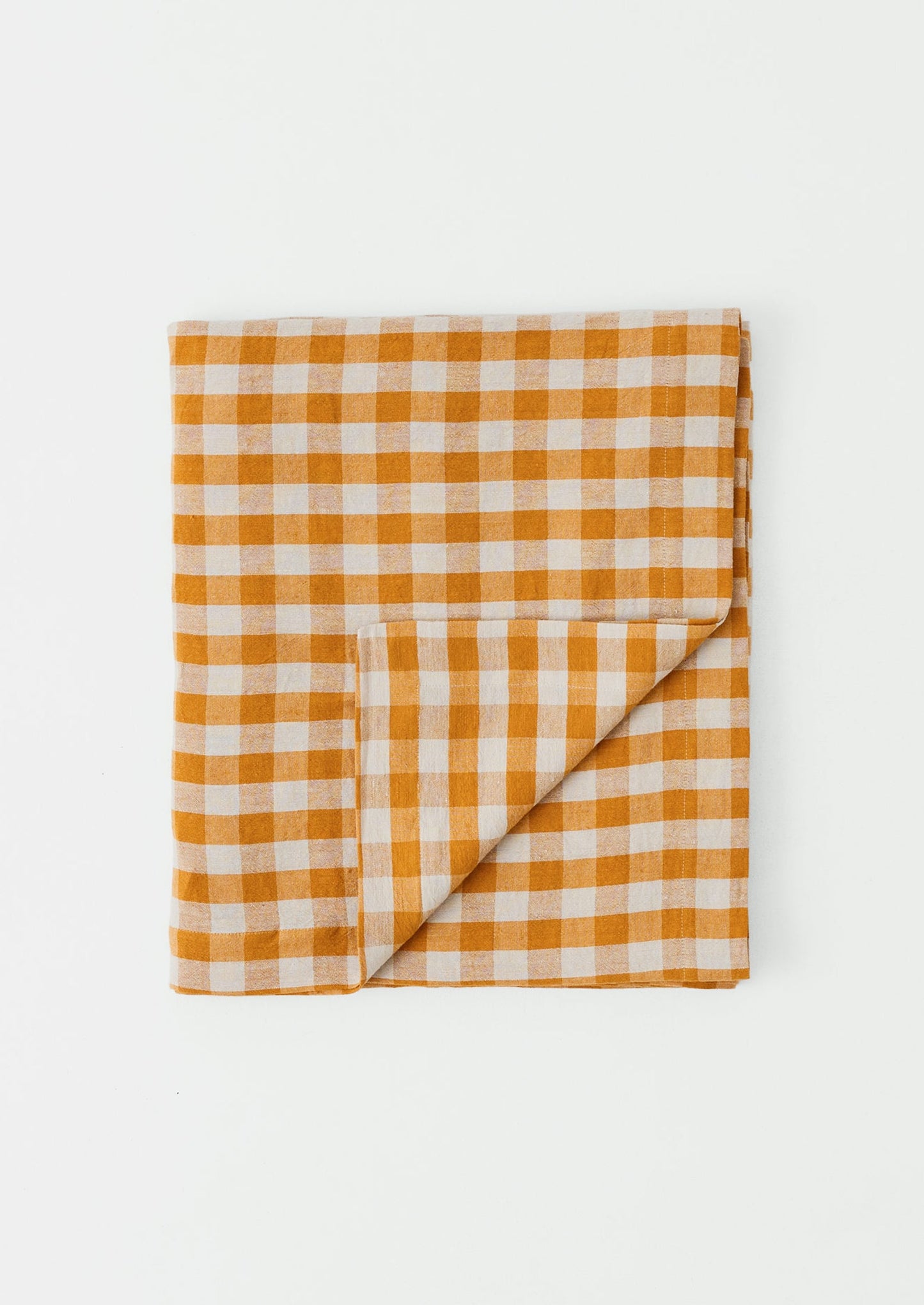 Orchard Check Linen Cotton Tablecloth | Mist/Cider