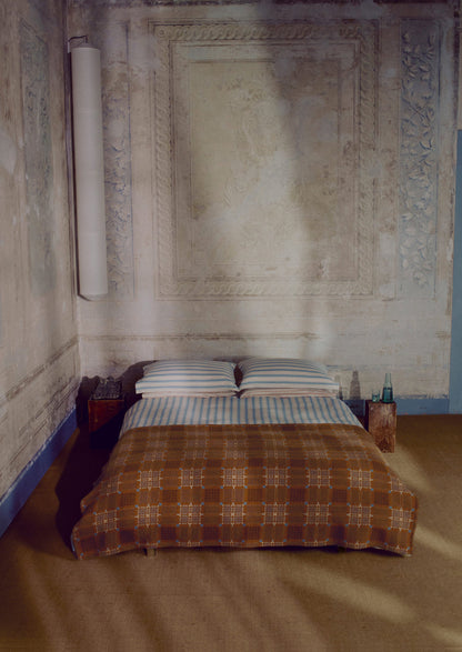 Melin Tregwynt Welsh Blanket | Rust/Topaz
