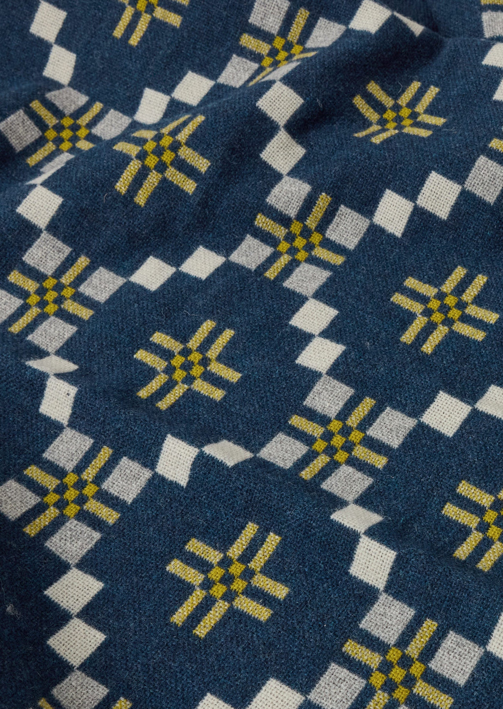 Melin Tregwynt Welsh Blanket | Midnight/Citrus