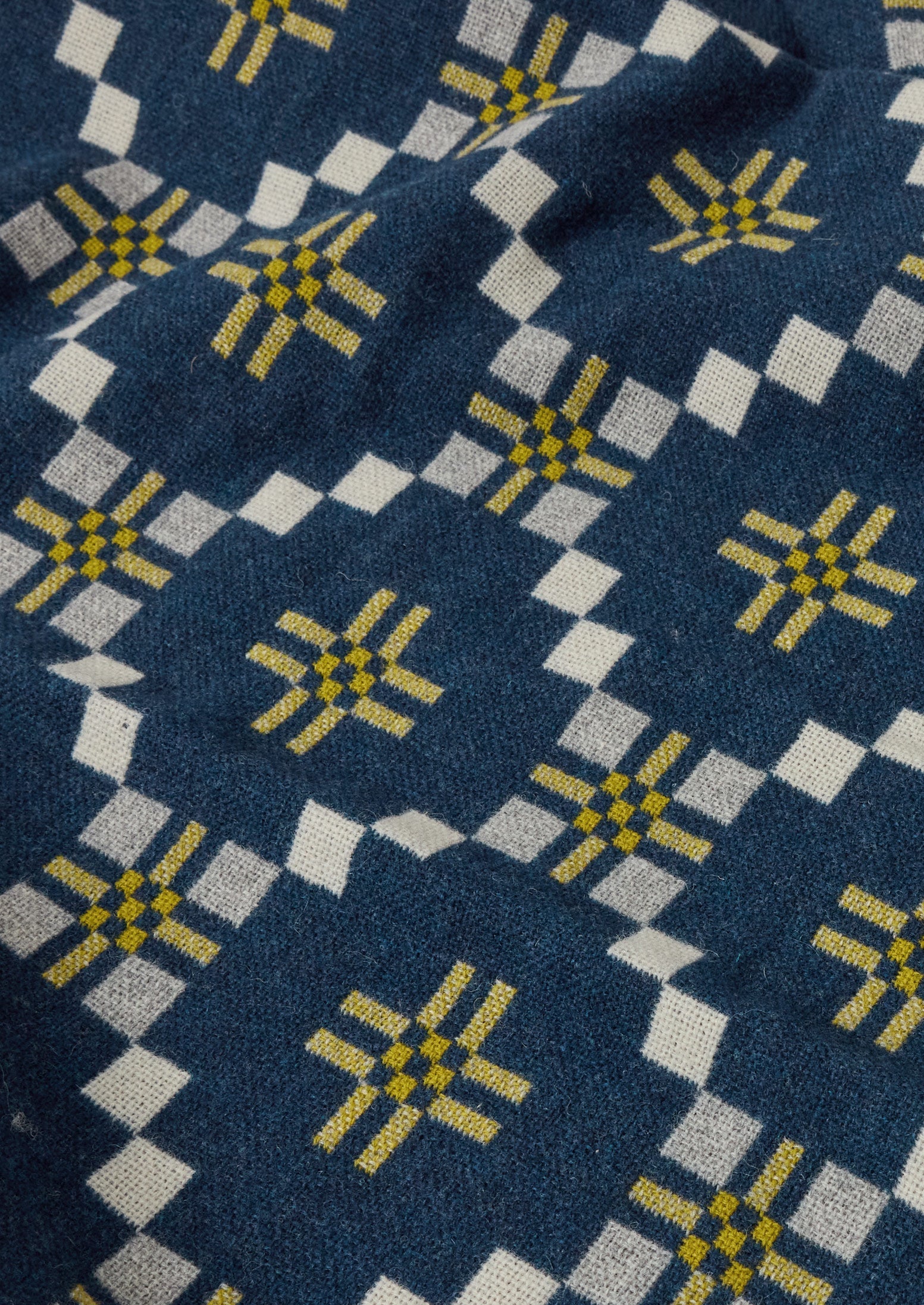 Melin Tregwynt Welsh Blanket | Midnight/Citrus