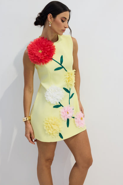 Livette - Flower 3D Effect Mini Dress