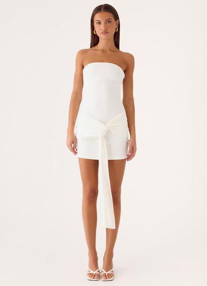 Jiliana Strapless Mini Dress - White