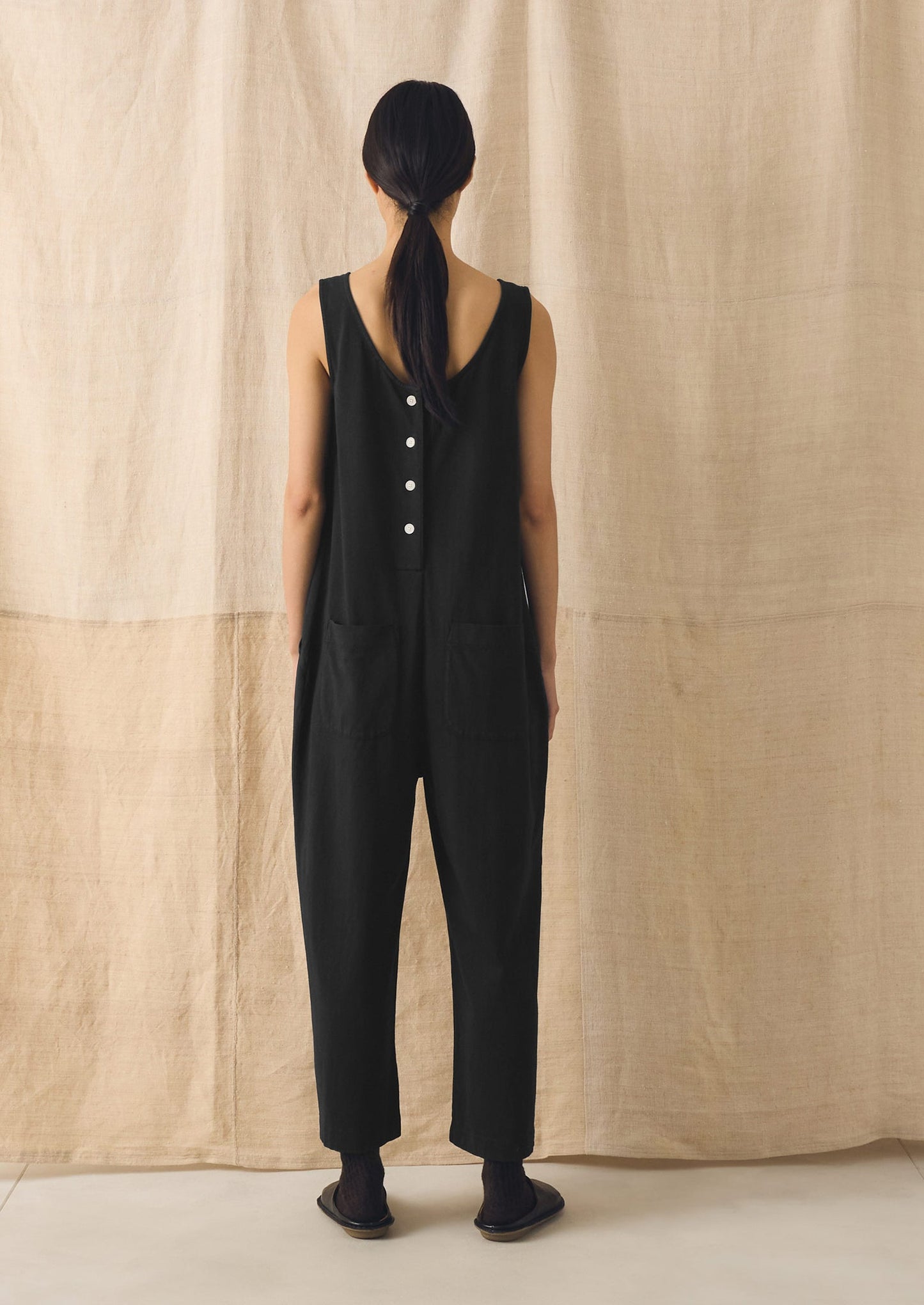 Lydia Jersey Jumpsuit | Washed Black