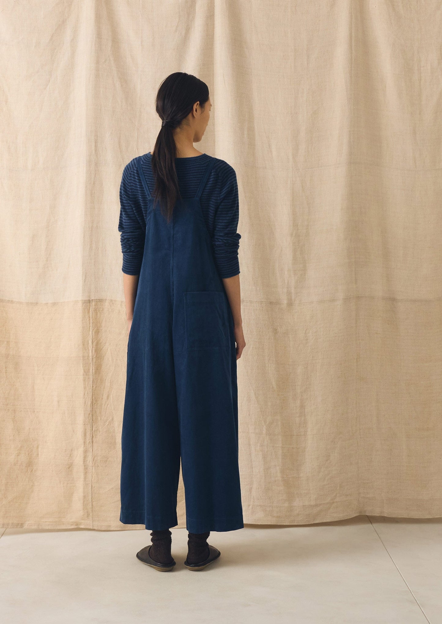 Organic Cord Pocket Jumpsuit | Denim Blue