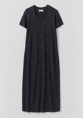 Knitted Linen Cotton T Shirt Dress | Dark Navy