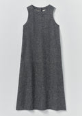 Linen Cotton Twill Apron Shift Dress | Navy/Ecru