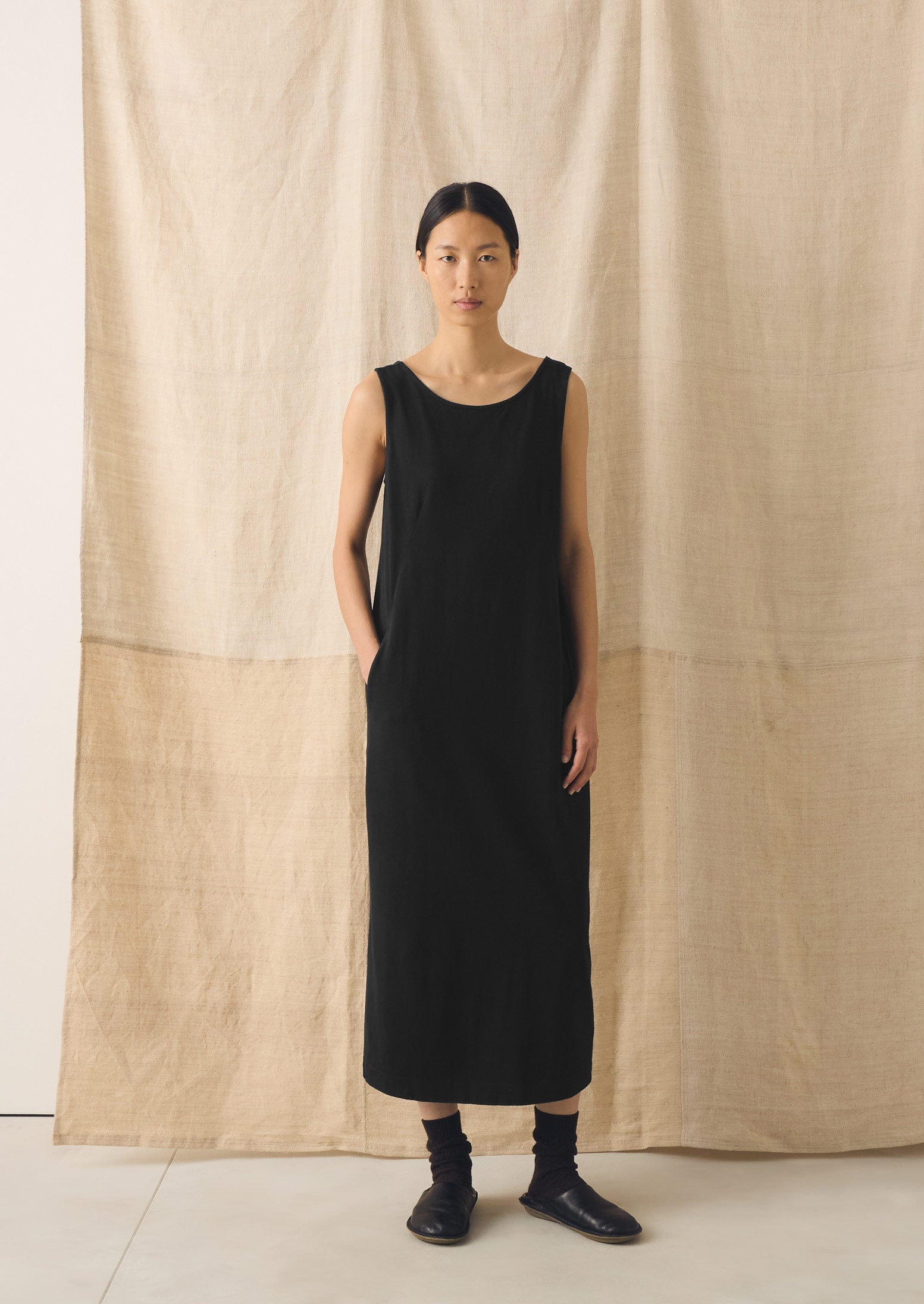 Lydia Jersey Shift Dress | Washed Black
