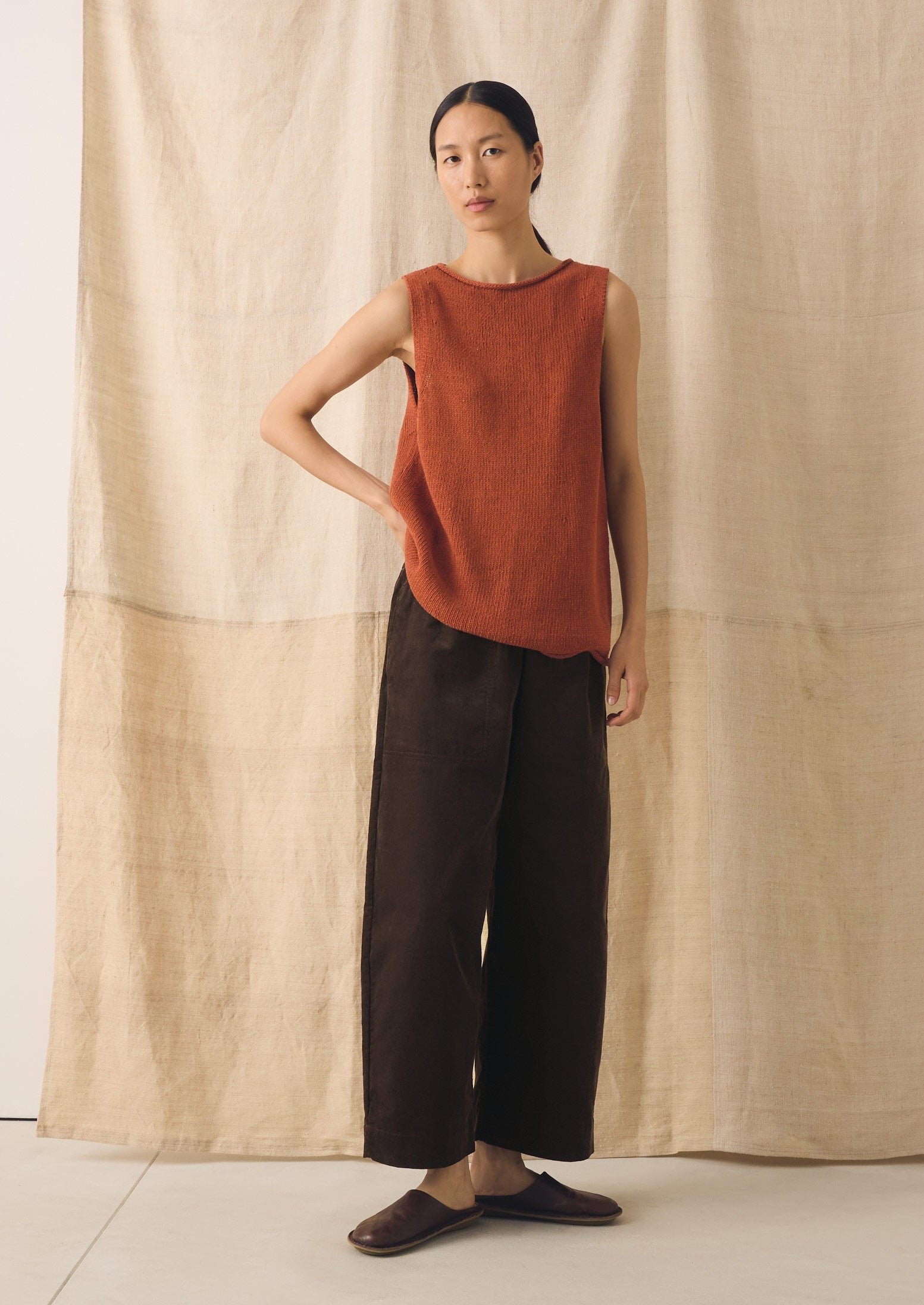 Linen Cotton Knitted Tank | Red Fig