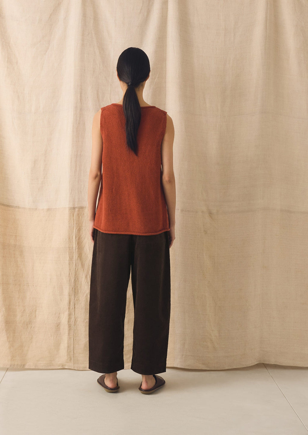 Linen Cotton Knitted Tank | Red Fig