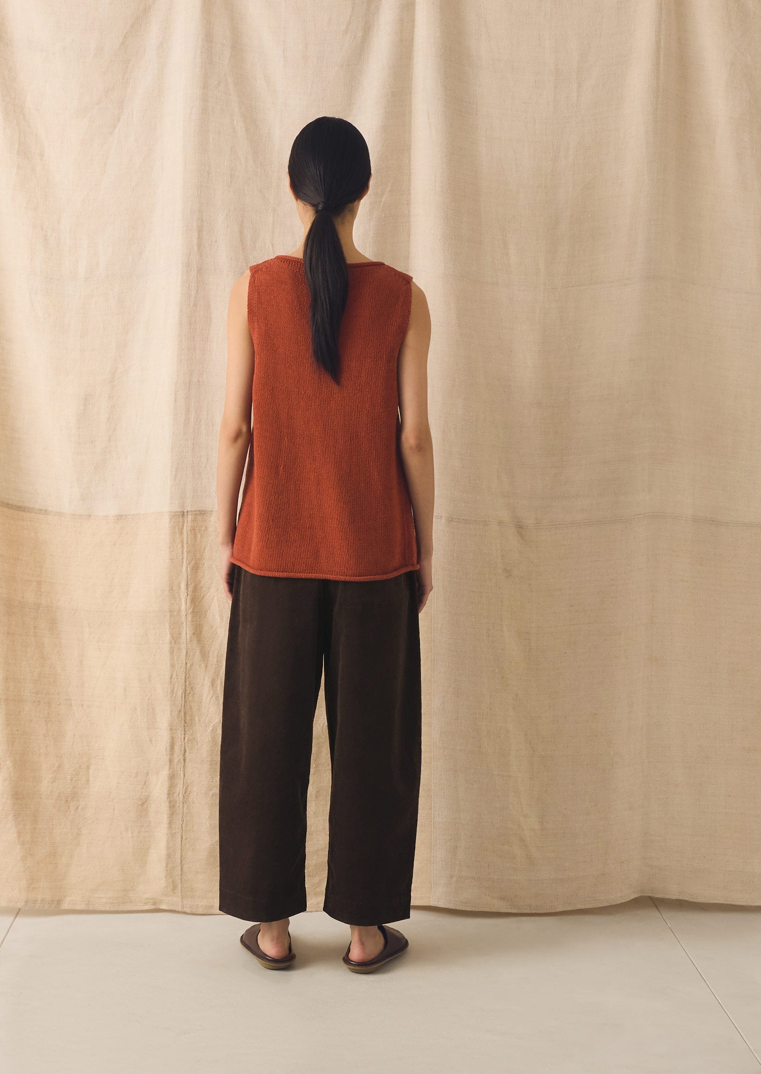 Linen Cotton Knitted Tank | Red Fig