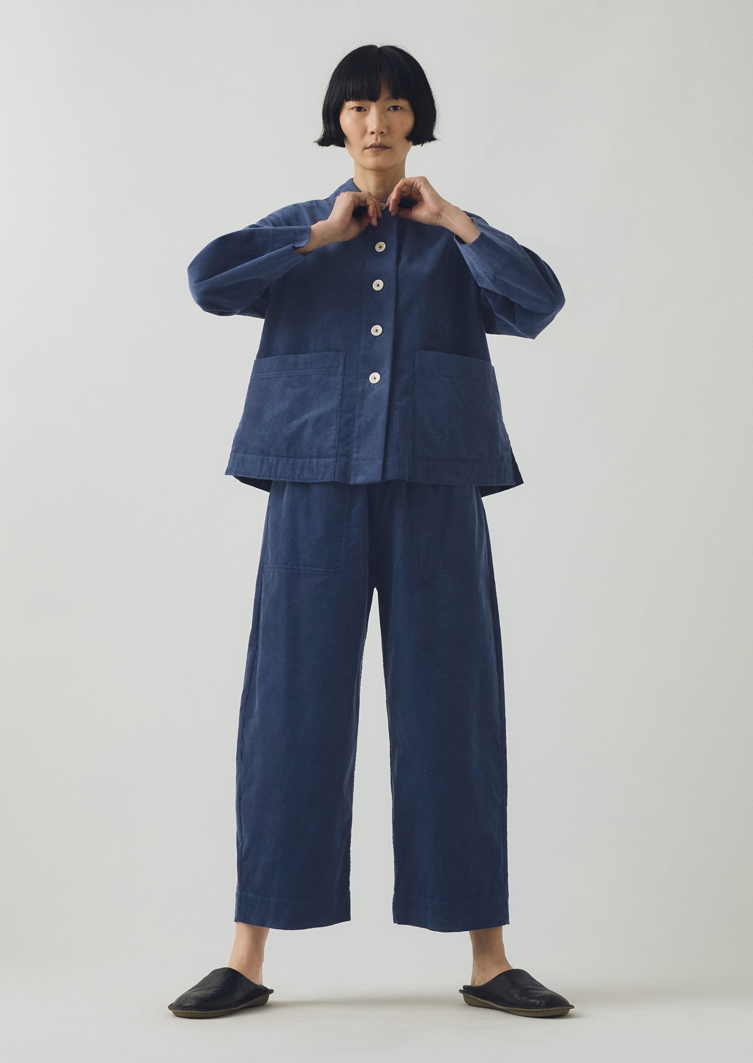 Organic Cord Shirt | Denim Blue