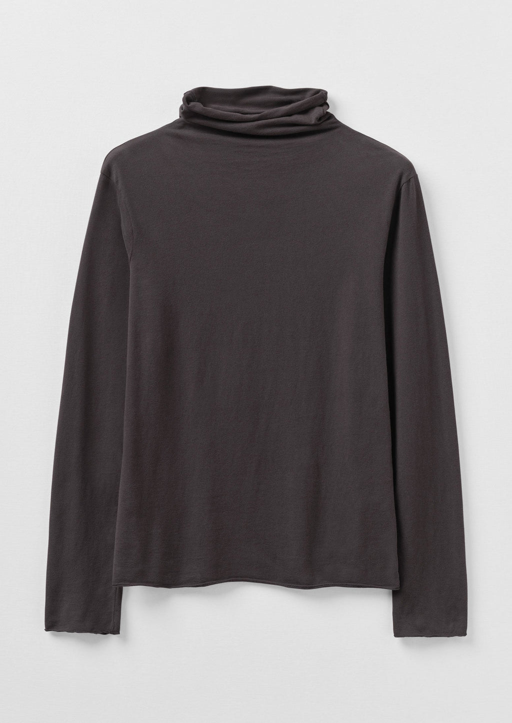 High Neck Soft Cotton Tee | Charcoal