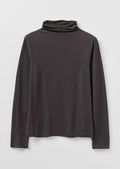 High Neck Soft Cotton Tee | Charcoal
