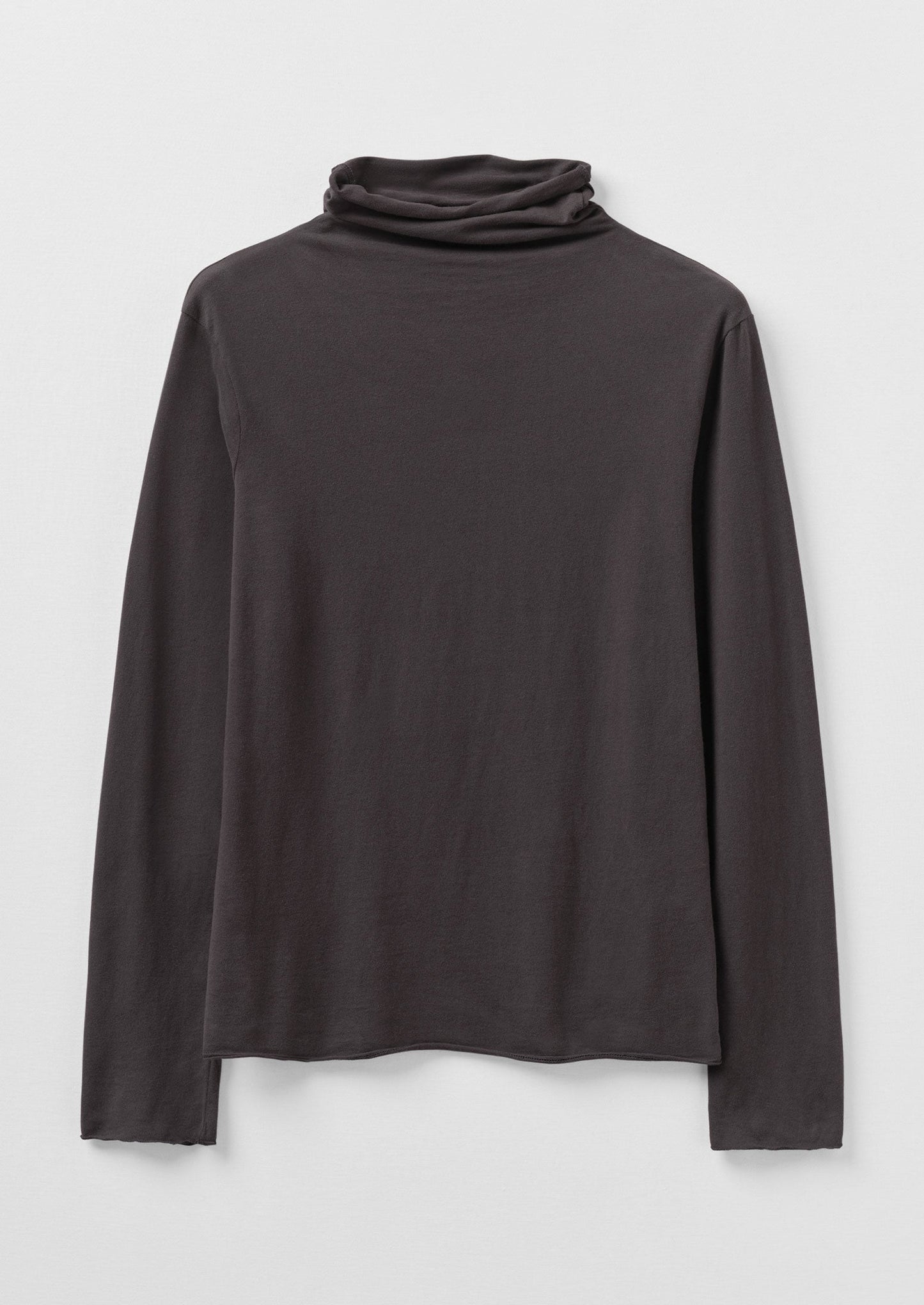High Neck Soft Cotton Tee | Charcoal
