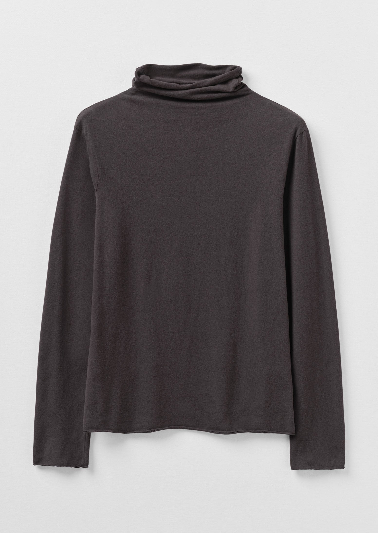 High Neck Soft Cotton Tee | Charcoal