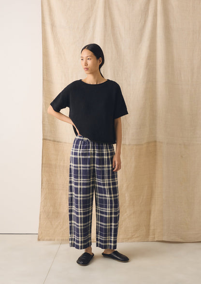 Knitted Cotton Linen Tee | Slate