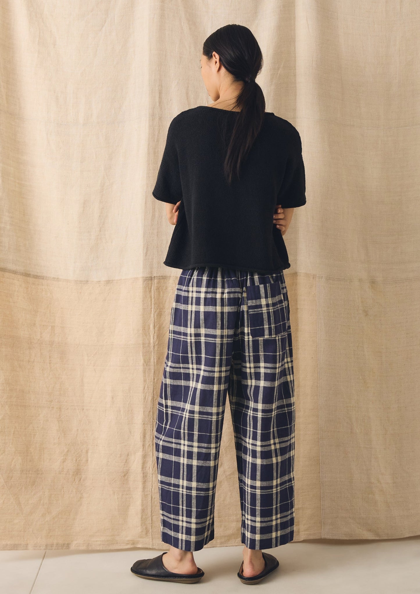 Knitted Cotton Linen Tee | Slate