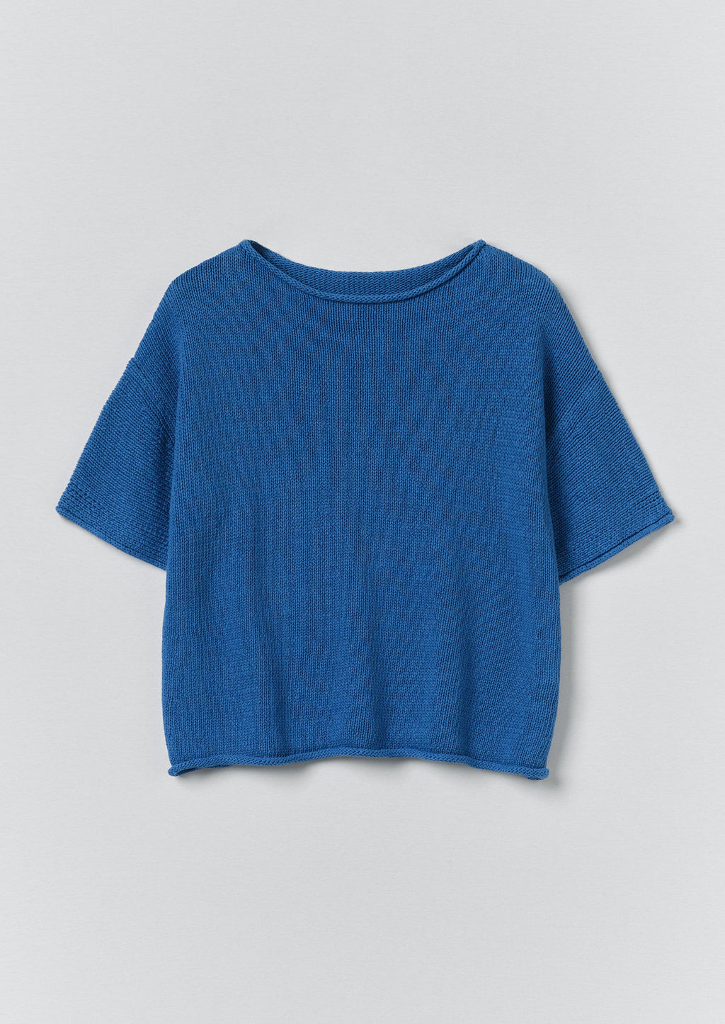 Knitted Cotton Linen Tee | Bluebird