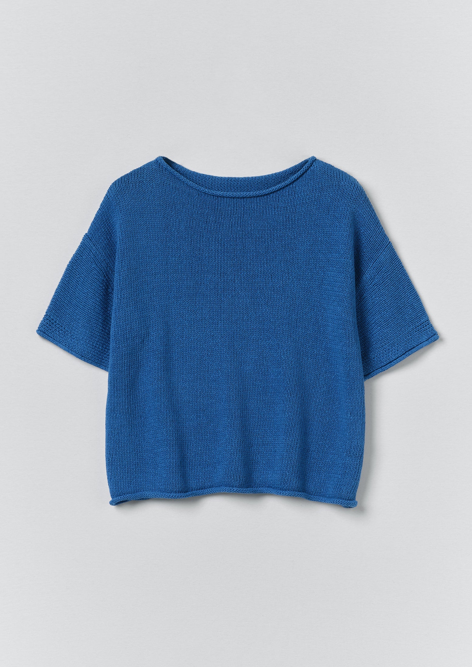Knitted Cotton Linen Tee | Bluebird