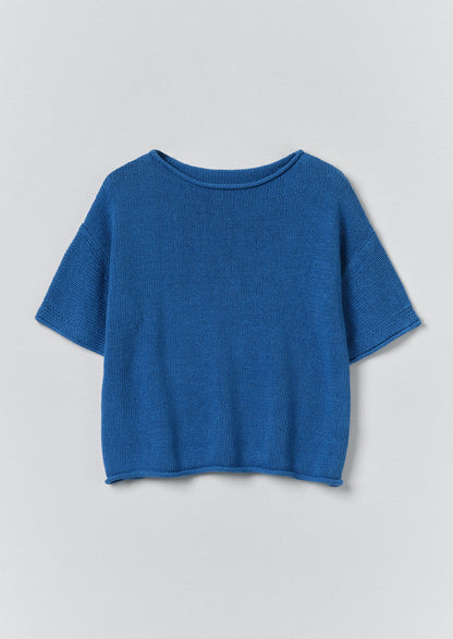 Knitted Cotton Linen Tee | Bluebird