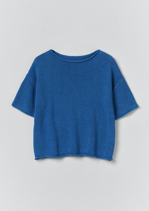 Knitted Cotton Linen Tee | Bluebird