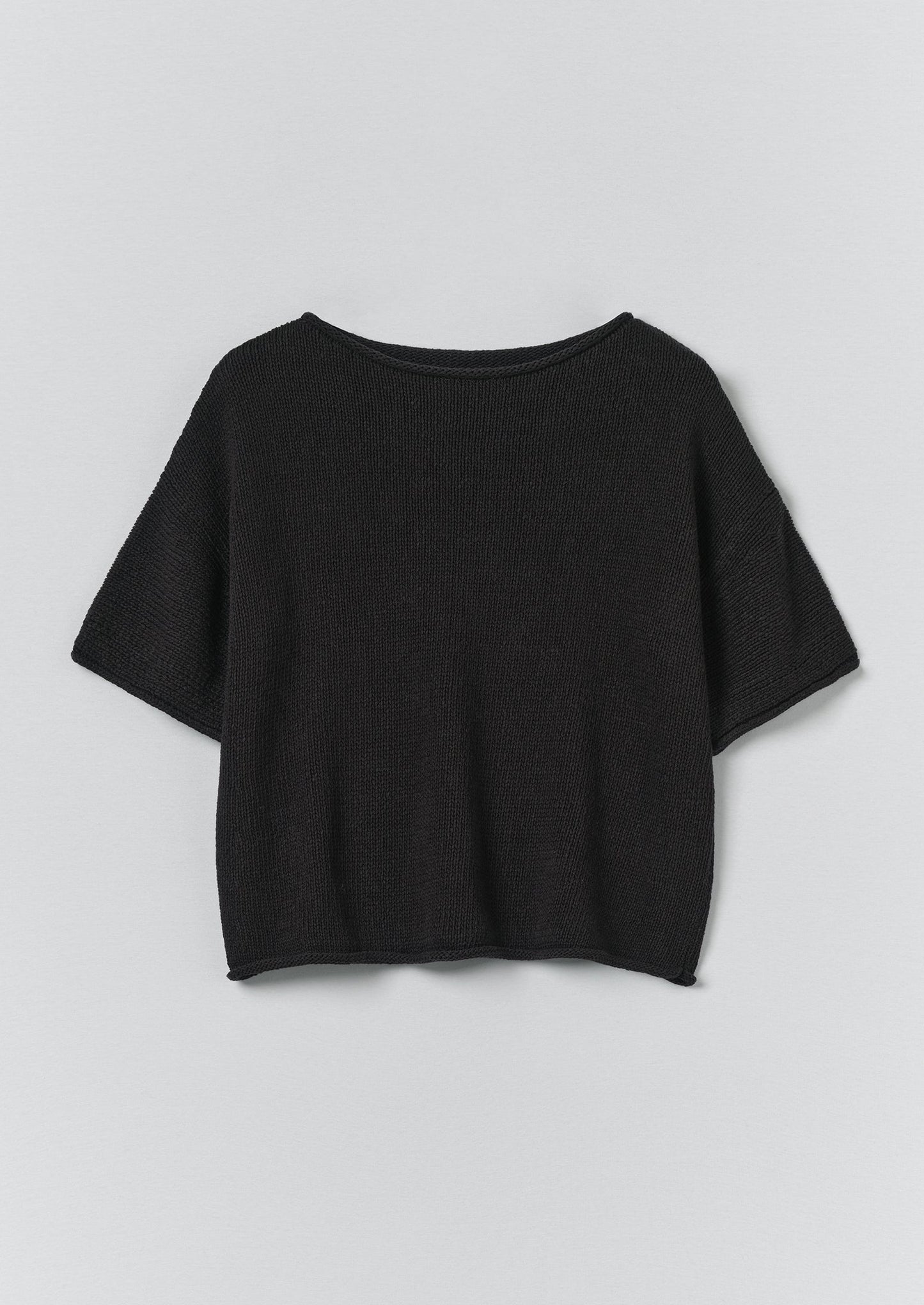 Knitted Cotton Linen Tee | Slate