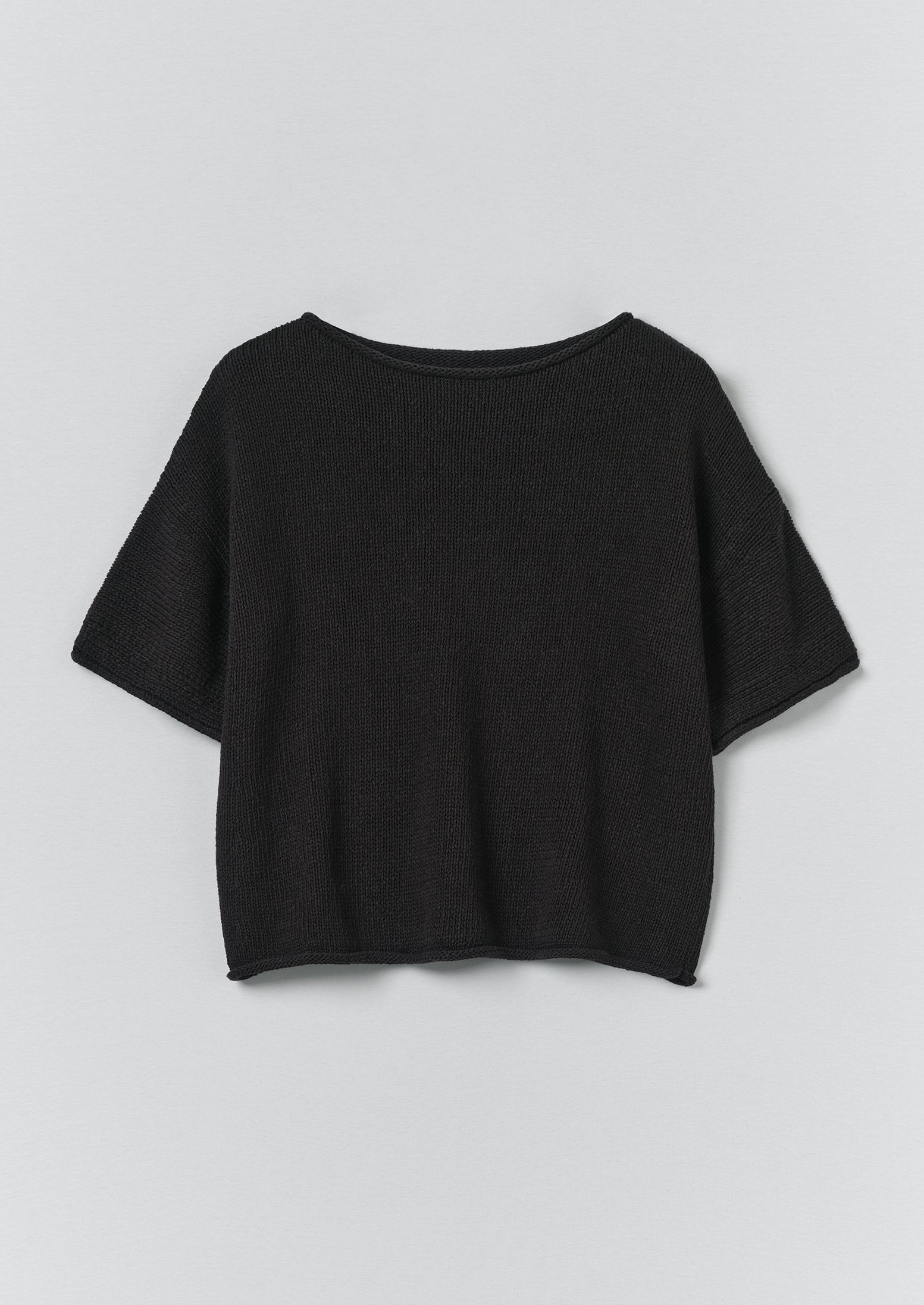 Knitted Cotton Linen Tee | Slate