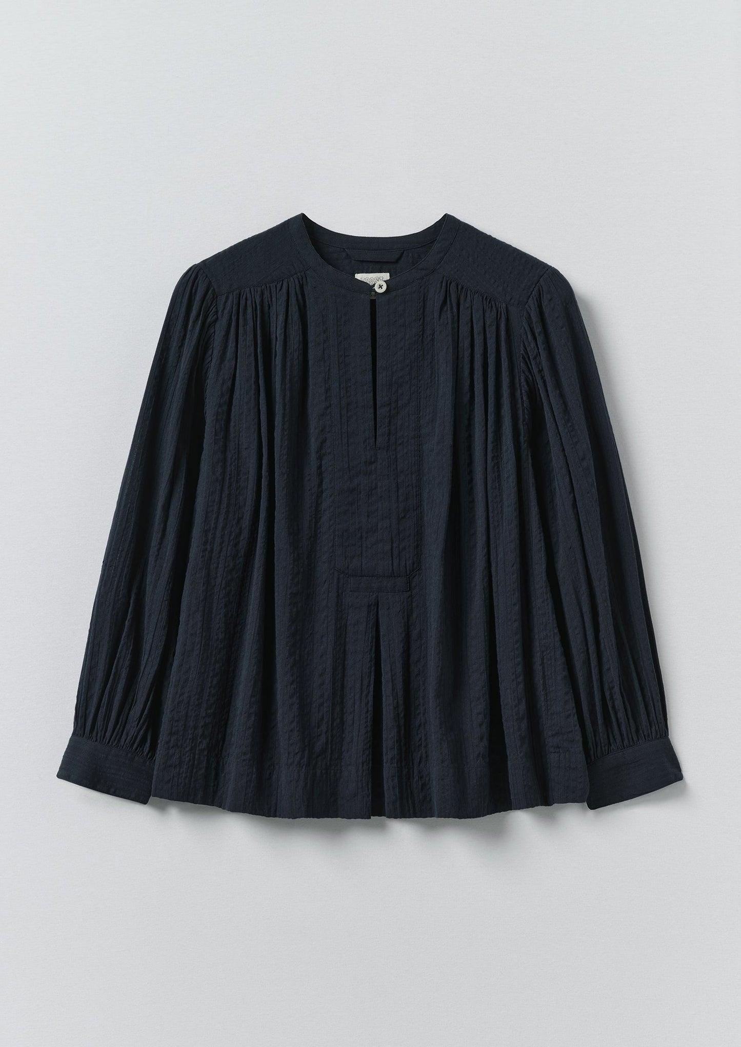 Lightweight Cotton Seersucker Shirt | Navy